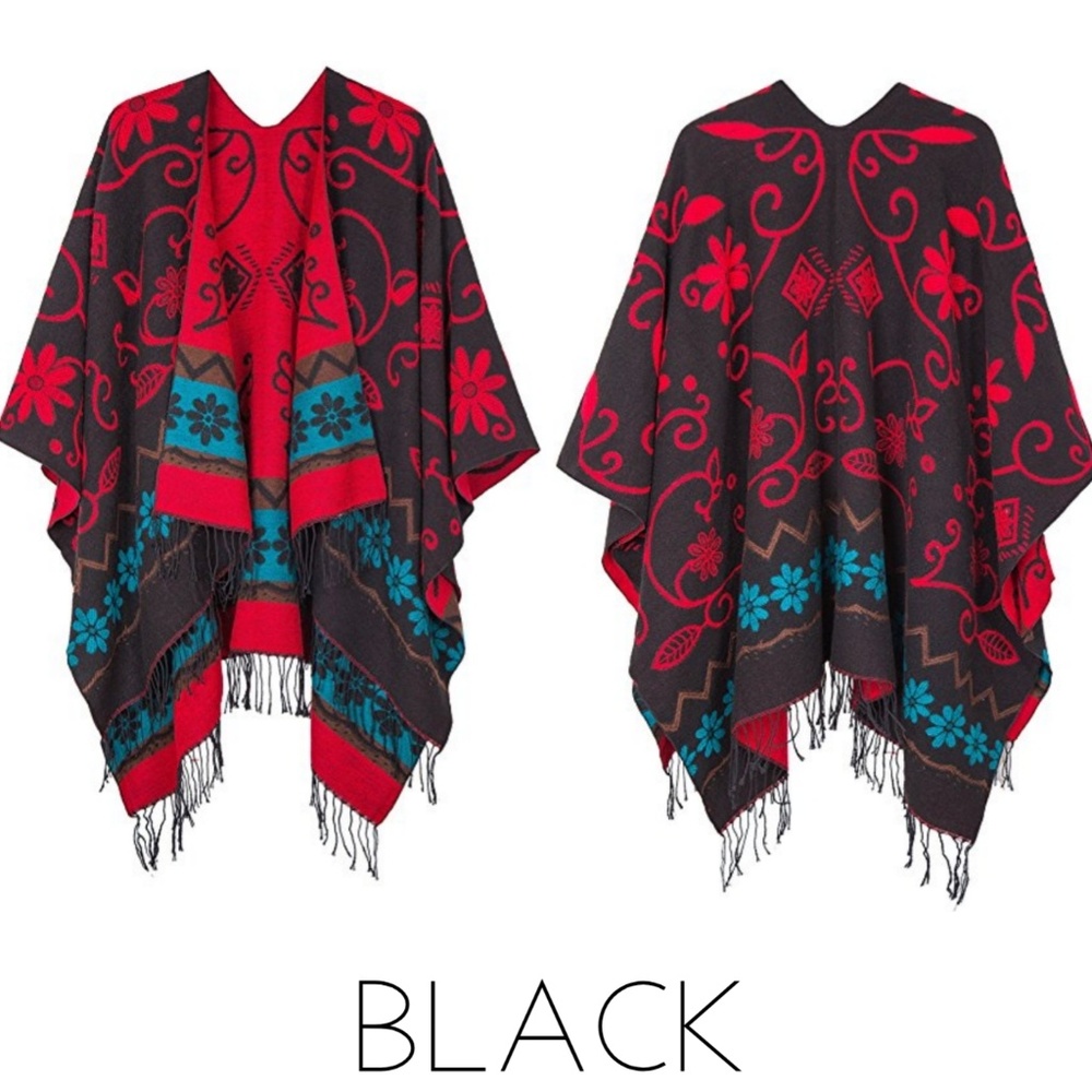 🏜️ reversible ruana / sarape / poncho / wrap
